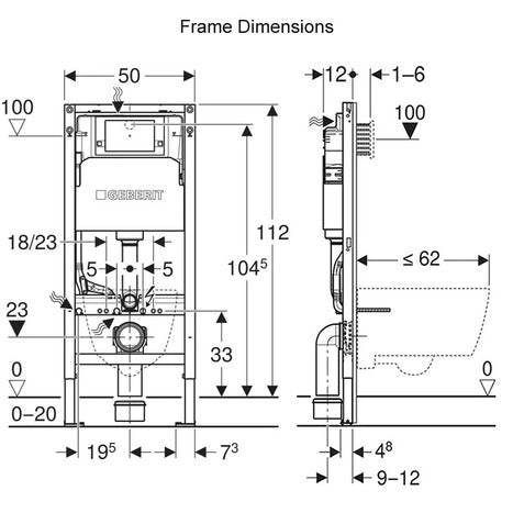 Complete set: Ideal Standard i.life E Wall-Hung Shower Toilet + Wall Frame, Flush Plate and connection kit