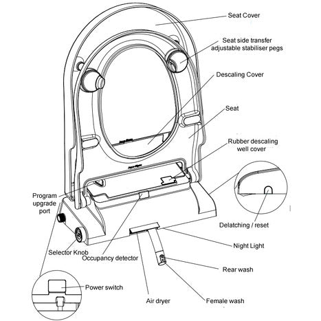 CCP-6500-CH: Extra High Bidet Shower Smart Toilet