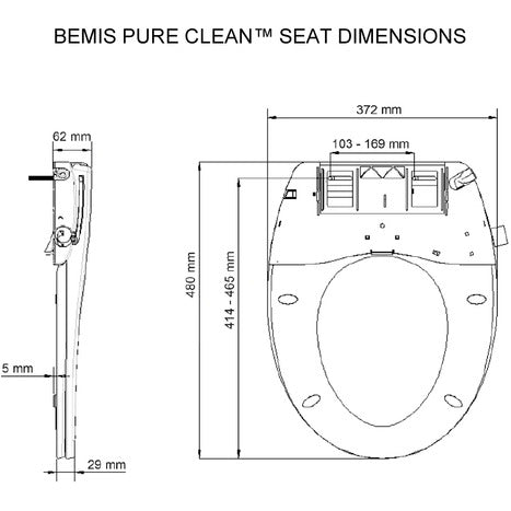 BEMIS PURE CLEAN Non electric bidet toilet seat