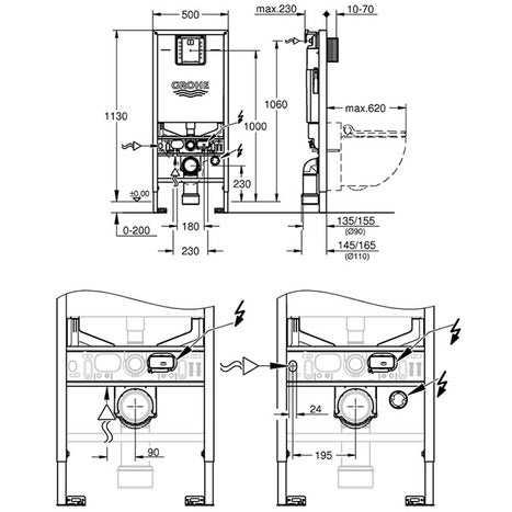 Grohe Rapid SLX 3-in-1 Set for WC, 1.13 M