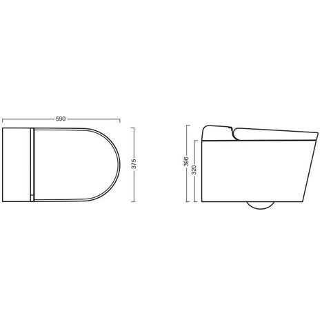 Hygea Wall mounted smart bidet toilet in matt white