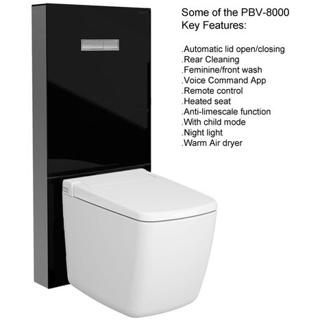 PBV-8000: Monolith Close Coupled Smart Japanese Bidet Shower Toilet