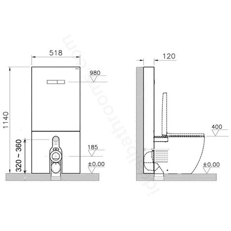 PBV-8000: Monolith Close Coupled Smart Japanese Bidet Shower Toilet