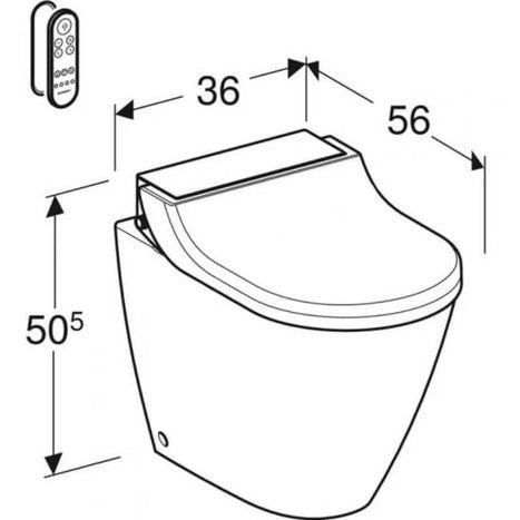 Geberit Aquaclean Tuma Comfort Floor standing back to wall bidet shower toilet