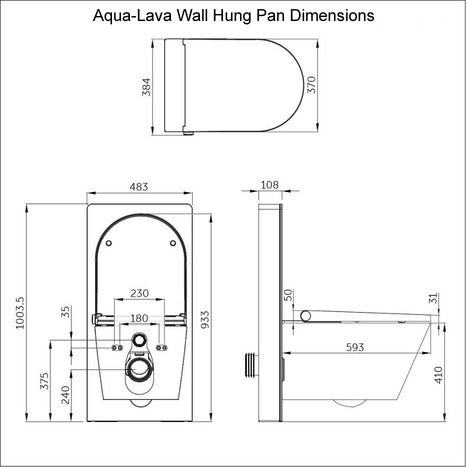 GMW-7035: Dual Flush Monolith Wall Hung Smart Japanese Shower Toilet