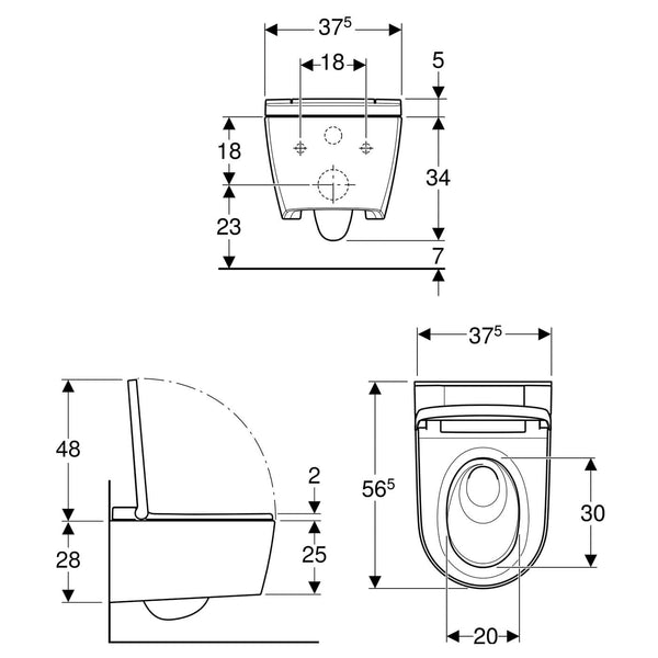 Geberit Aquaclean Sela - Wall Hung Rimless Smart Bidet Toilet
