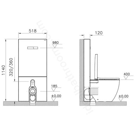 Vitra Vitrus Back To Wall Concealed Cistern - 3/6 Litre - White Tempered Glass