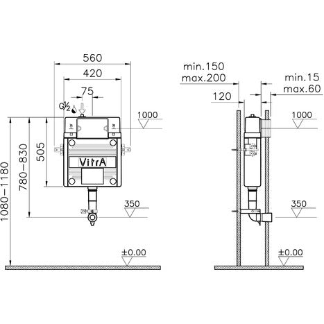 VitrA Concealed Cistern; 762-1735-01