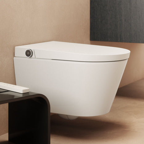 Complete set: Ideal Standard i.life E Wall-Hung Shower Toilet + Wall Frame, Flush Plate and connection kit