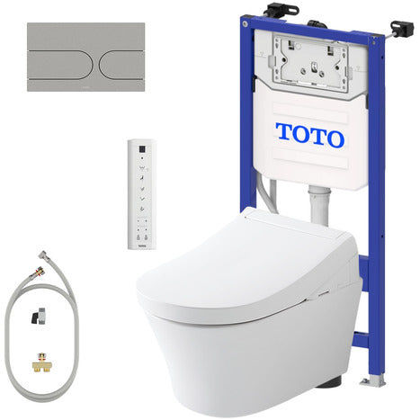 Complete set: TOTO RG Lite Washlet + TOTO wall frame + Dual Flush Plate and connection kit