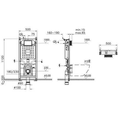 AS-1600-CS Matt Black wall hung Smart Bidet Shower toilet: Complete Set