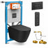 AS-1600-CS Matt Black wall hung Smart Bidet Shower toilet: Complete Set