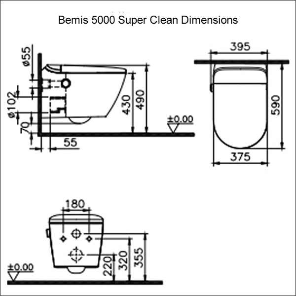 BEMIS PURE CLEAN 5000 Smart Japanese Bidet Toilet