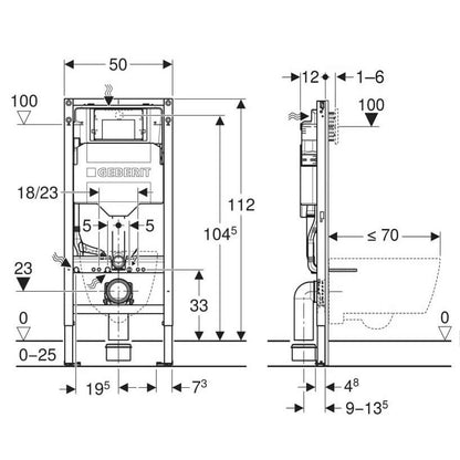 Complete set: Geberit AquaClean Mera Comfort Shower Toilet  + Wall frame. Air Purtfication + Flush Plate and connections