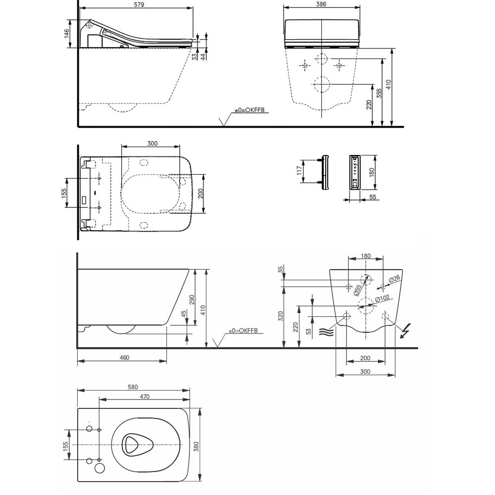TOTO SX EWATER+ rimless wall-hung washlet