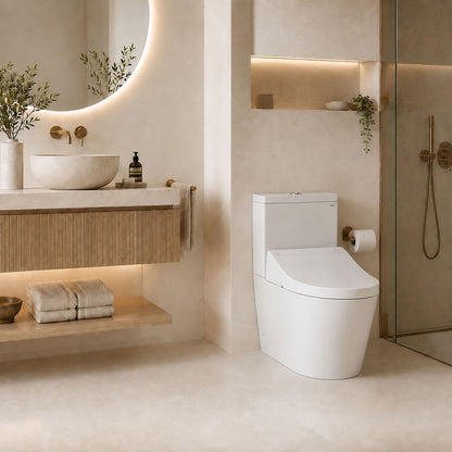 TOTO RG Lite Close Coupled Rimless Smart Toilet Washlet, Complete Installation Package