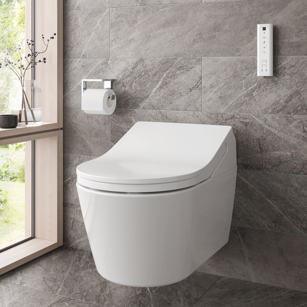 Complete set: Toto RX EWATER + Washlet + Toto wall frame with Automatic Flush + Flush Plate and connection kit