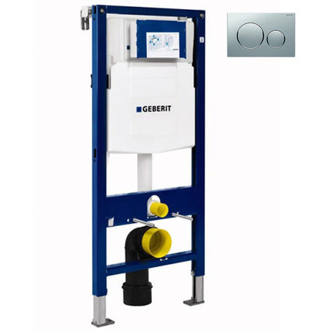 Geberit Duofix WC Frame 1.12m with Flush plate, Sigma Cistern 12cm 111.383.00.6