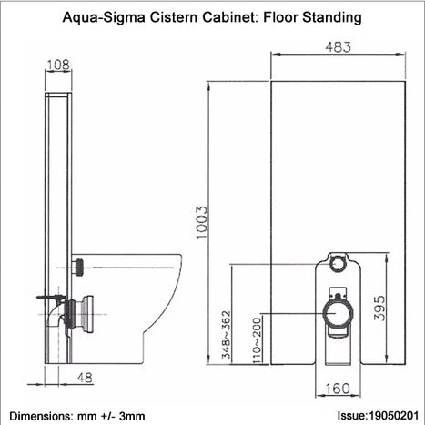 Cabinet Cistern For Back To Wall WC Pan In Alpine White