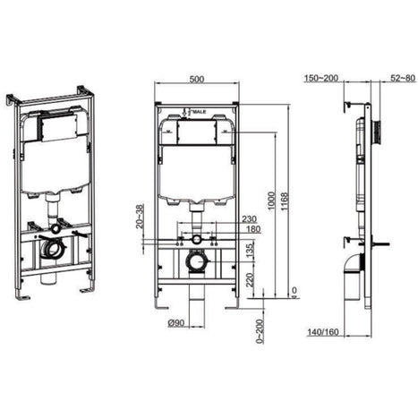 Contactless Flush Wall Frame For Wall Hung Toilets