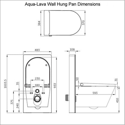 GMW-7035: Dual Flush Monolith Wall Hung Smart Japanese Shower Toilet