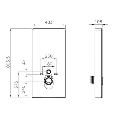 Touchless Cabinet Cistern For Wall Hung Toilets In Alpine White