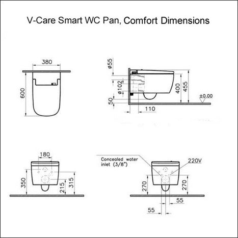 VitrA V-Care Smart Bidet Toilet, Comfort