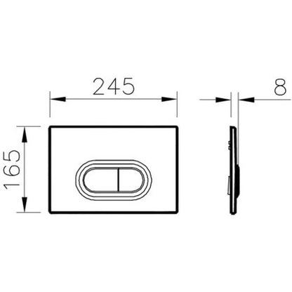 Vitra Concealed Cistern WC Frame for wall hung Toilets with OVAL style push button dual flush plate