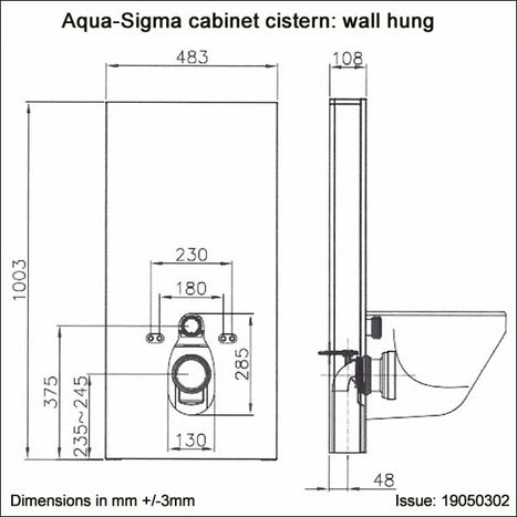 Wall Hung Cabinet Cistern For Wall Hung WC Pan In Alpine White